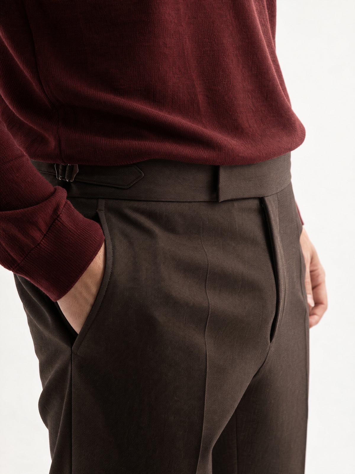 Bordo İnce Polo Triko: etek ucu