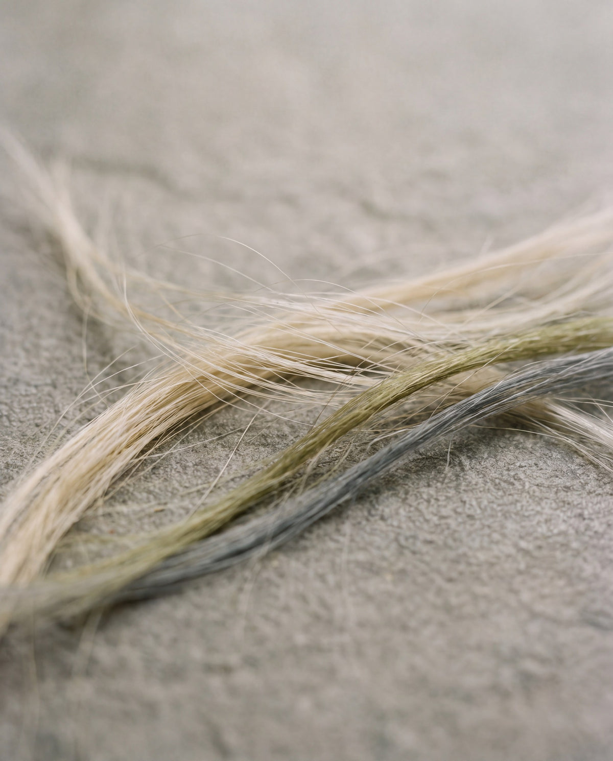 İnsan saçından ince mikrofiber liflerin yakın çekimi