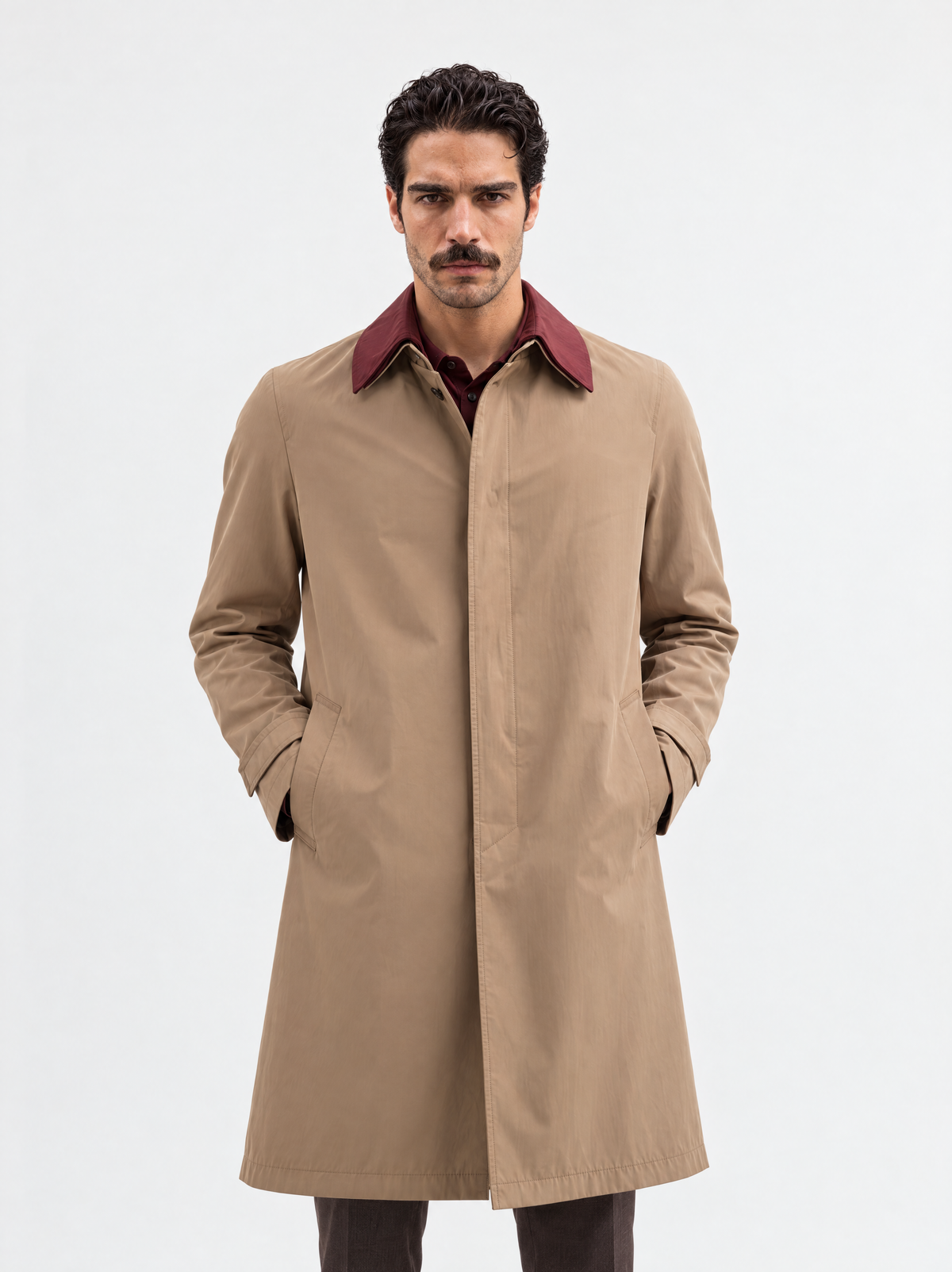 Kum kahvesi Miralay Trenchcoat, önden görünüm